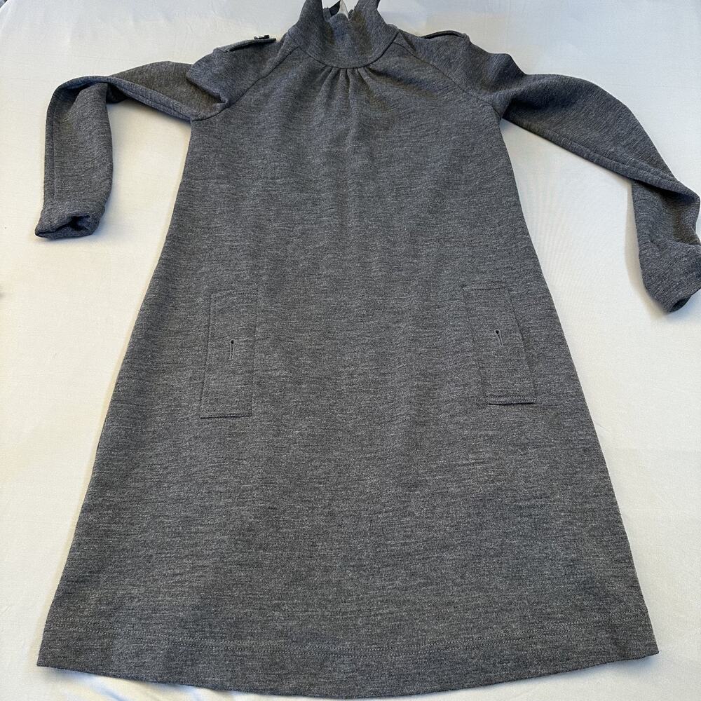 Burberry Brit Dress Womens Small Sz 2 Wool High Neck Novacheck Pockets - Picture 15 of 16